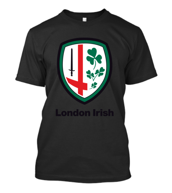 London Irish Rugby Shield With Sword And Shamrocks T-Shirt