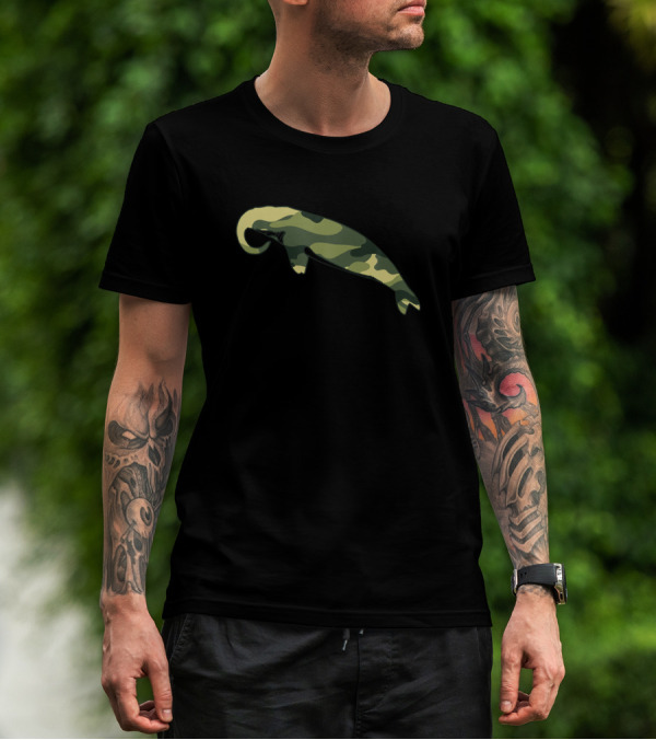 Military Camouflage Elephant Seal Men Print US Pup Veter T-Shirt