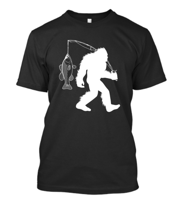 Bigfoot Sasquatch Bass Fishing T-Shirt