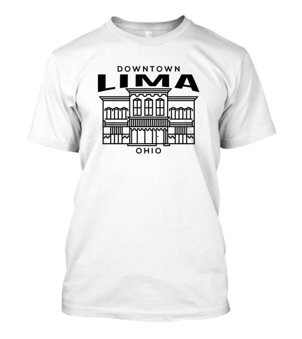 Downtown Lima Ohio Historic Building Outline T-Shirt