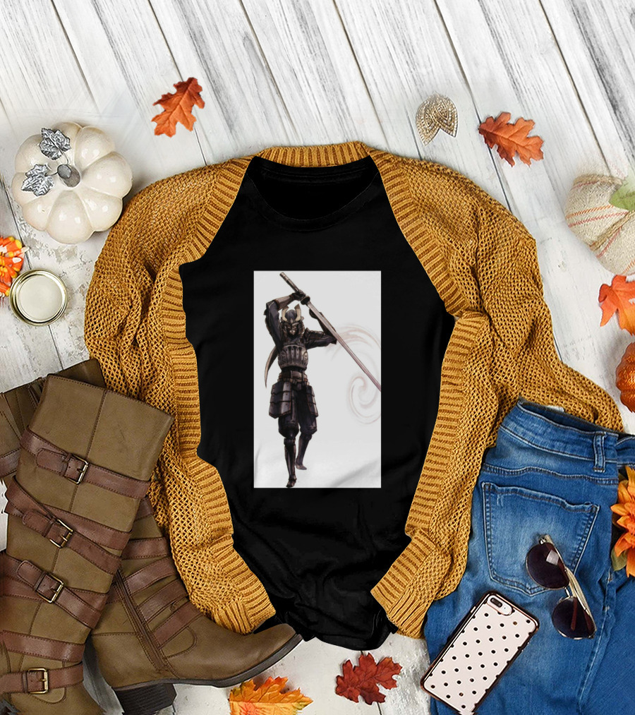 Sarumay Samurai Warrior with Sword T-Shirt