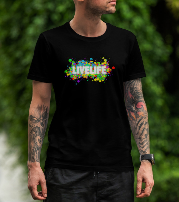 Livelife Multicolor Paint Splatter T-Shirt