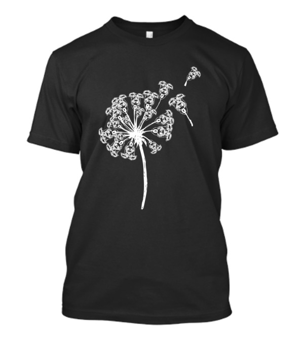 Schnauzer Dandelion Blossom With Flower Fly T-Shirt