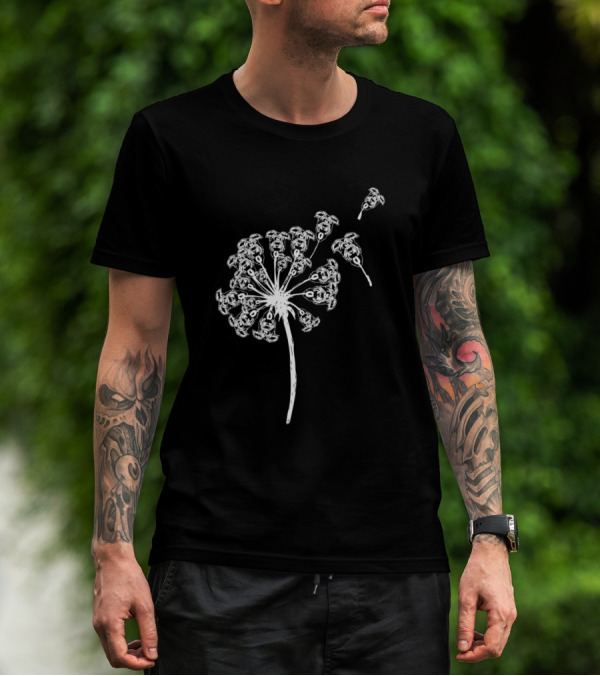 Schnauzer Dandelion Blossom With Flower Fly T-Shirt