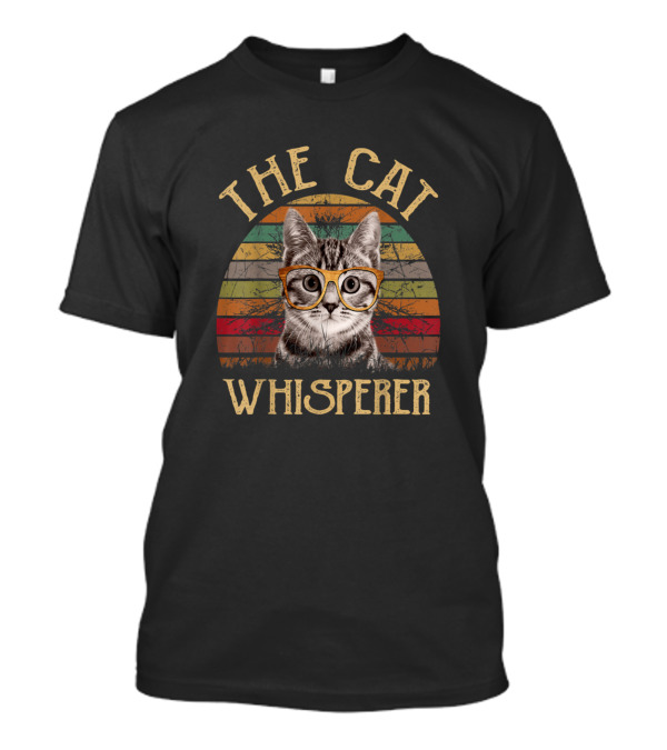 THE CAT WHISPERER Retro Glasses Cat T-Shirt