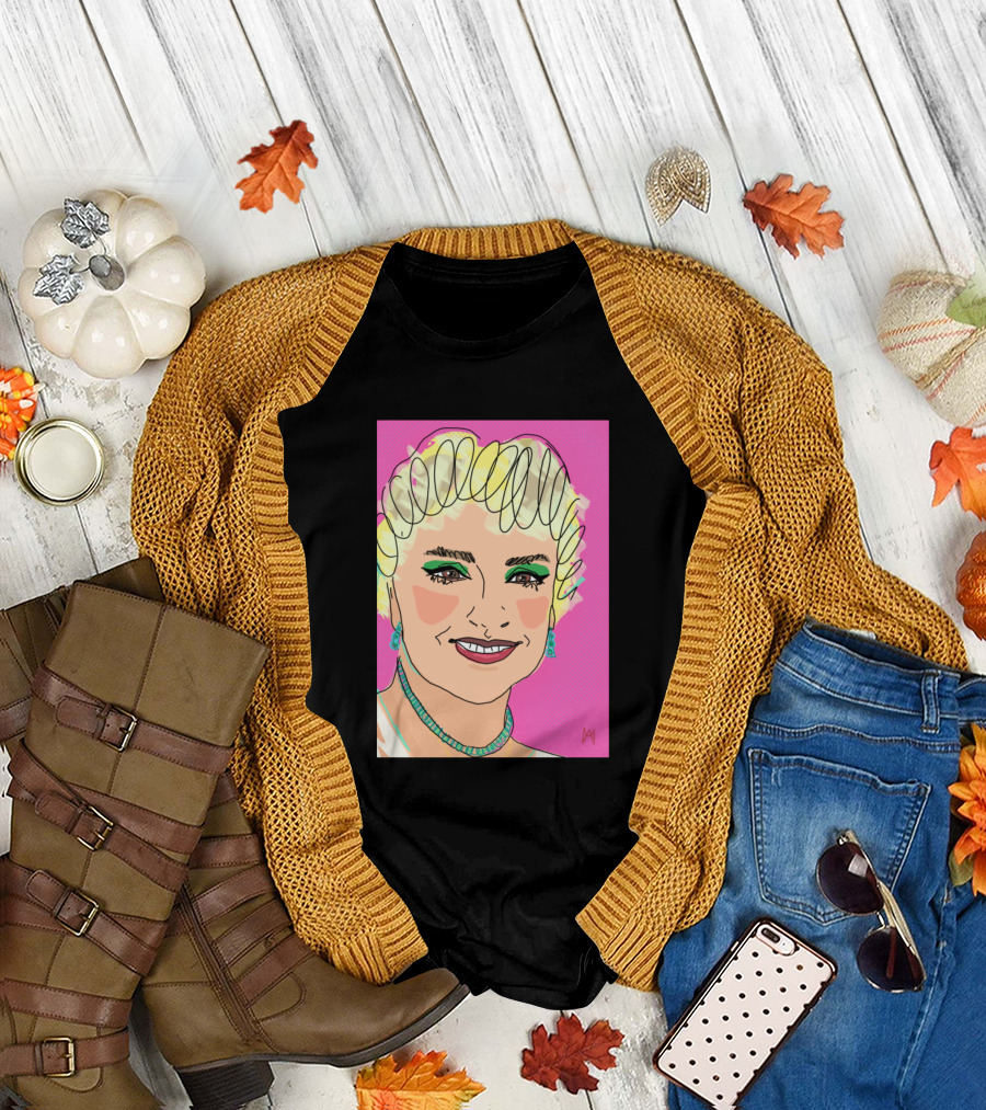 Mother Fashion Comic Caricature Portrait Pink T-Shirt
