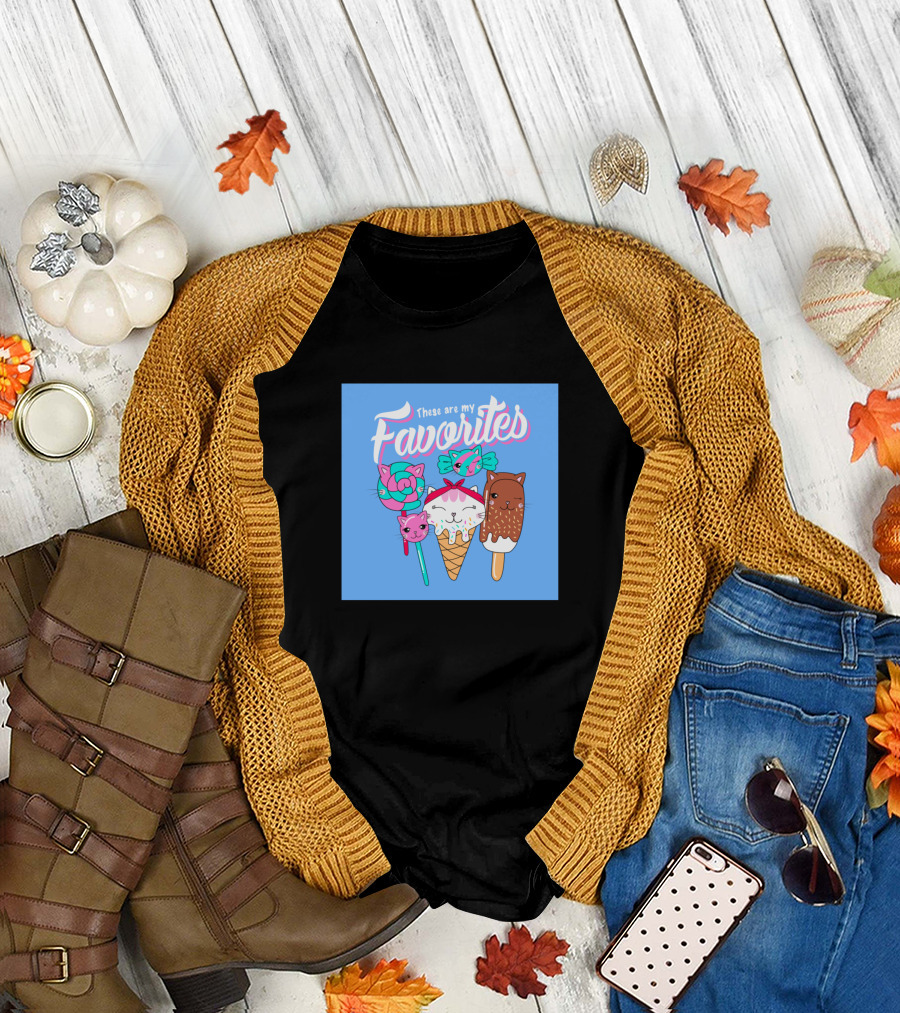 These Are My Favorites Cute Ice Cream Characters Icons T-Shirt