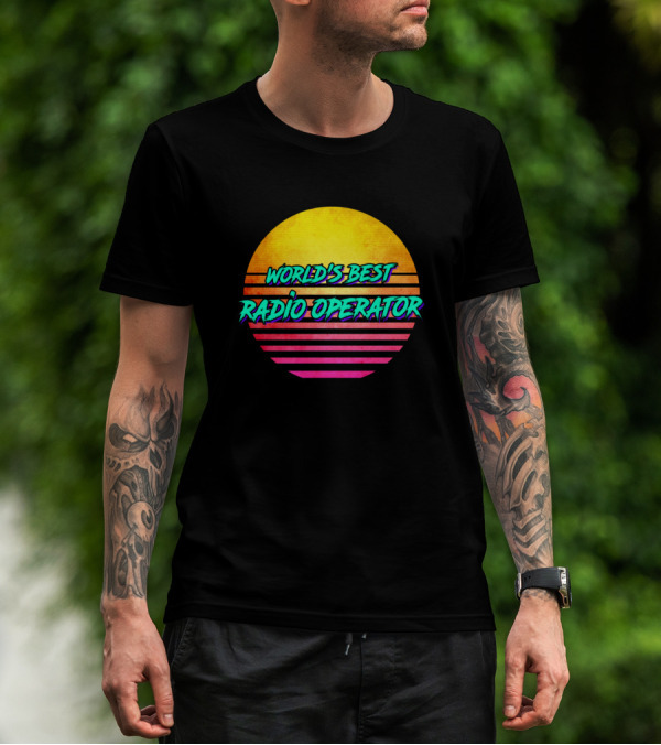 World's Best Radio Operator Retro Sunset T-Shirt