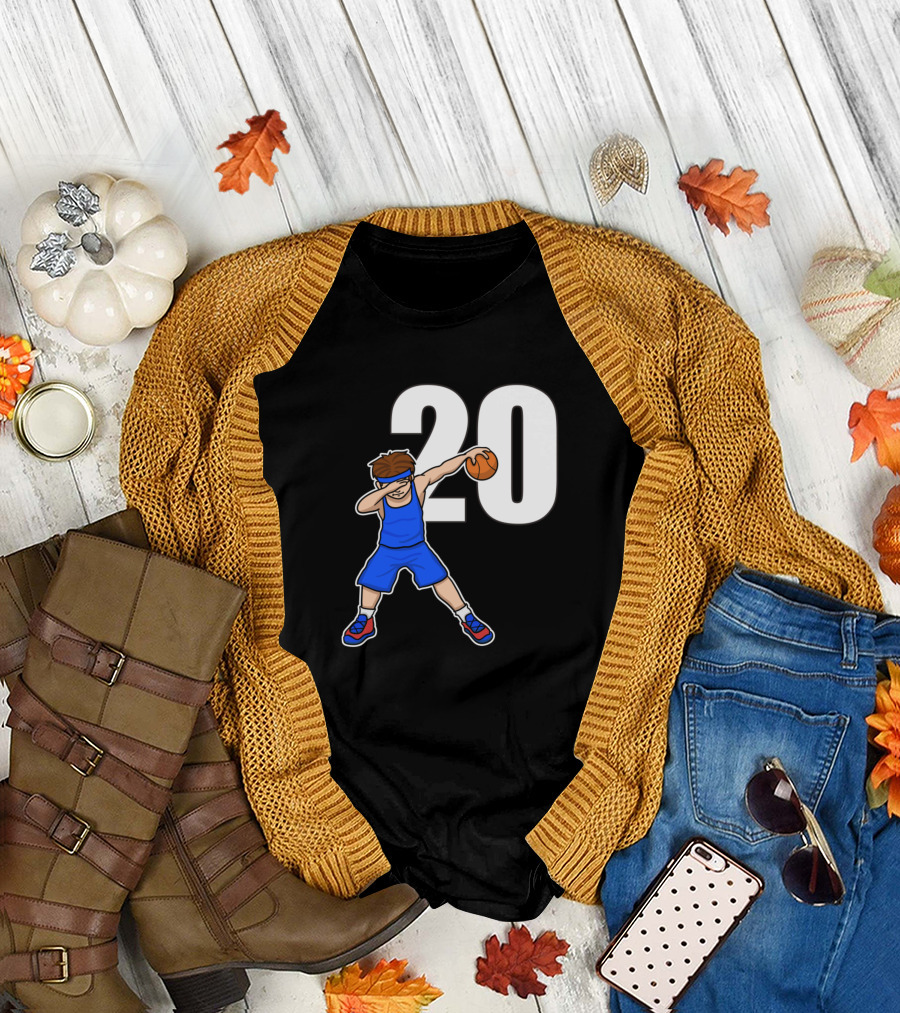 Basketballer Dabbing Number 20 Baller Player T-Shirt