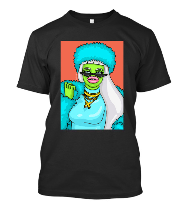 Boujee Green Character With Blue Fur And Chains T-Shirt