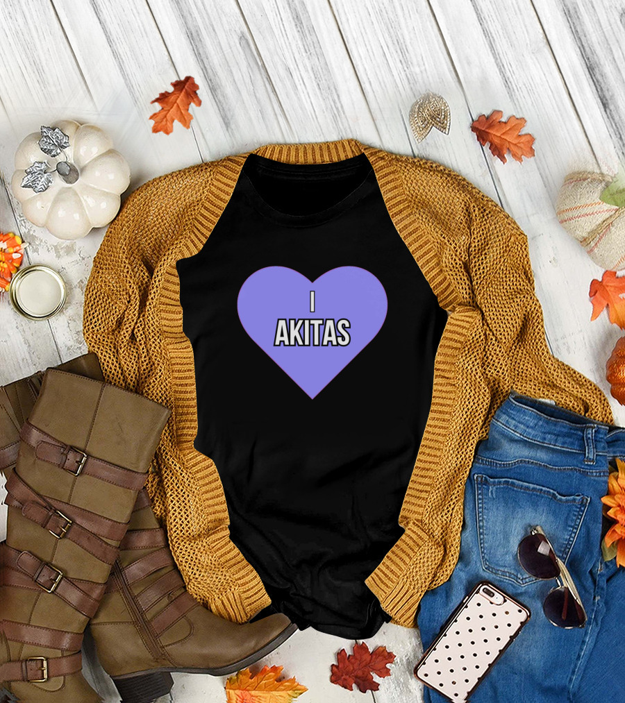 I Love Akitas Heartful Affection T-Shirt