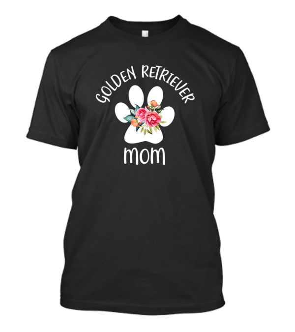 Golden Retriever Mom Floral Pawprint T-Shirt