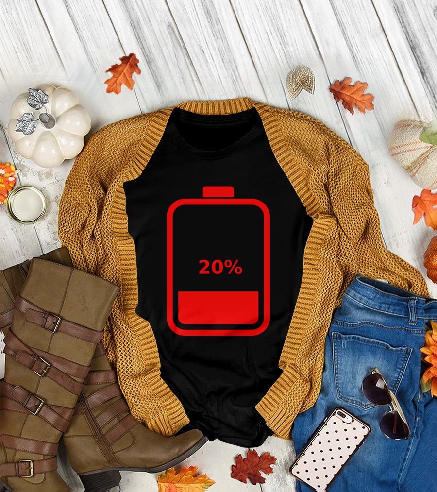 Low Battery 20% Feeling Exhausted T-Shirt