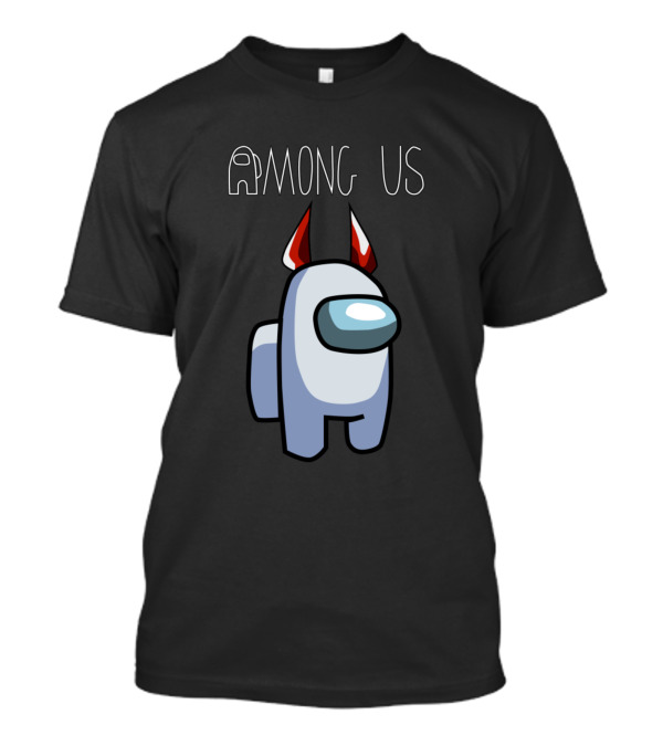 Among Us Purple White Character With Red Horns T-Shirt