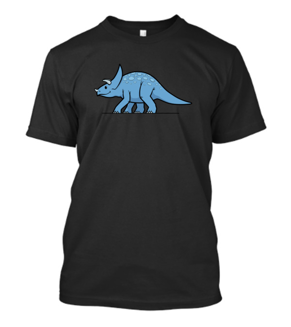 Cuteforkids Blue Triceratops Dinosaur T-Shirt