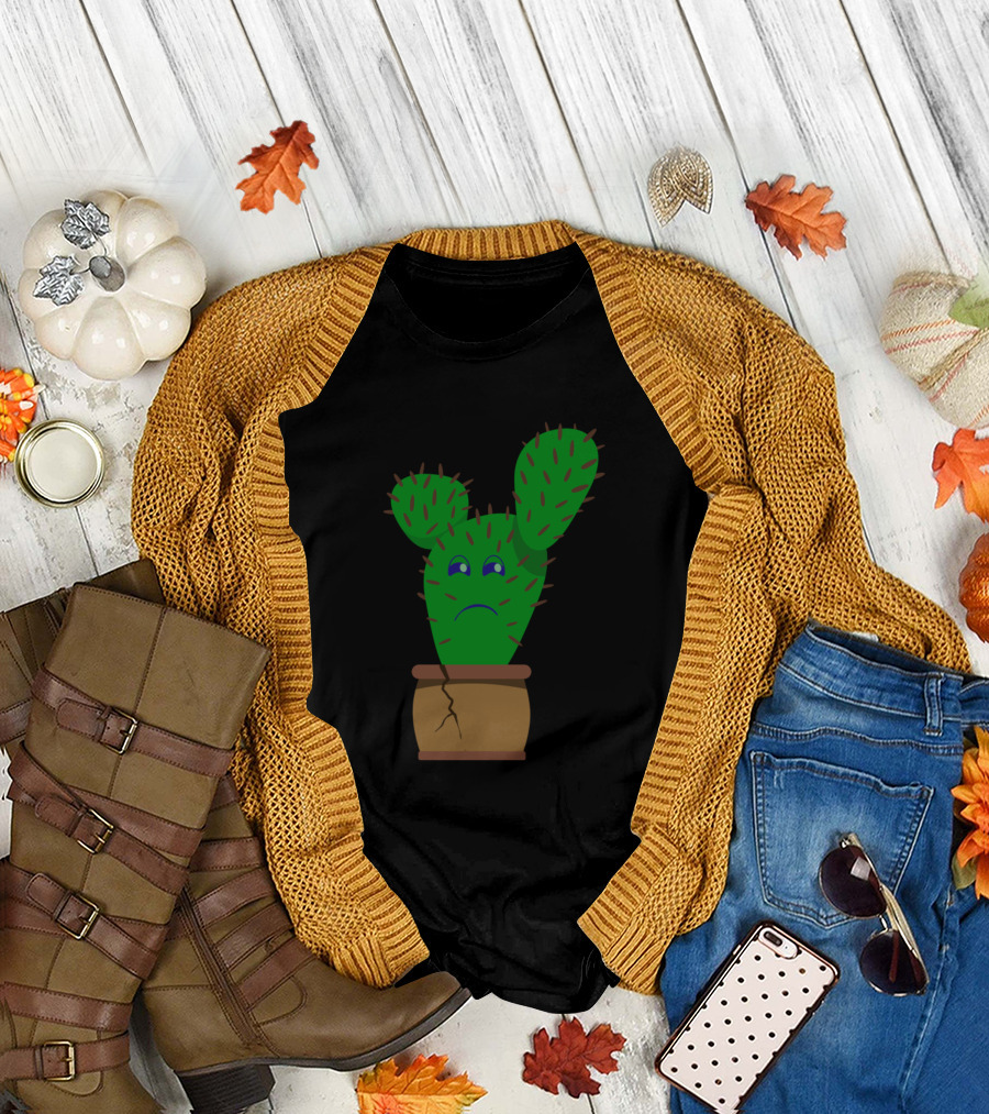 I Need New Pot Sad Cactus in Cracked Container T-Shirt