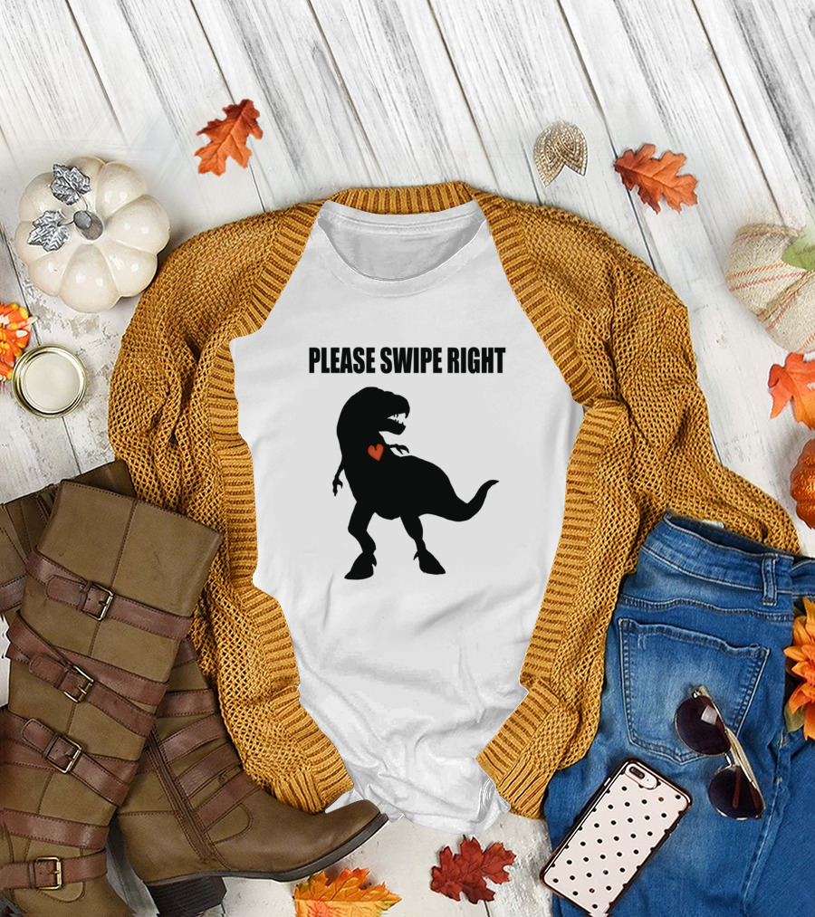Please Swipe Right Dinosaur Heart T-Shirt