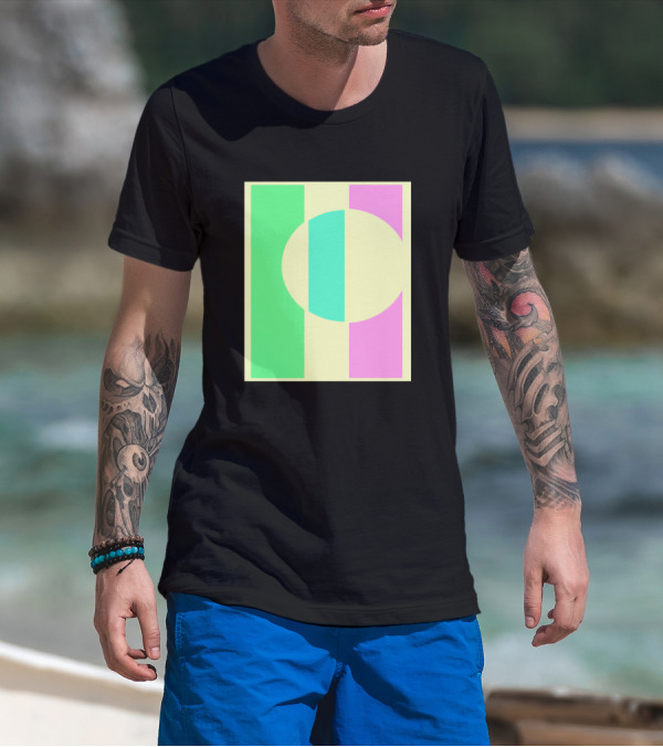 Circles Colliding Pastel Abstract Geometry T-Shirt