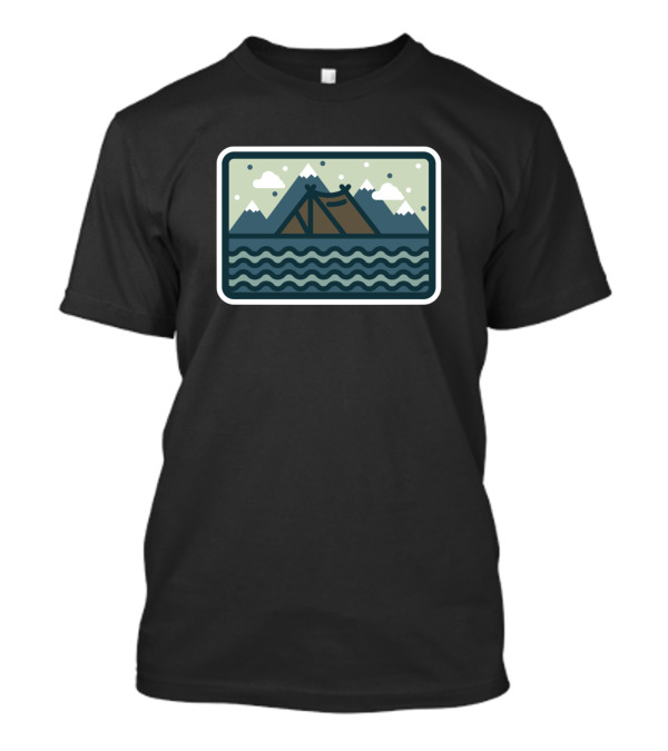 Beach Views Mountains Tent And Waves T-Shirt