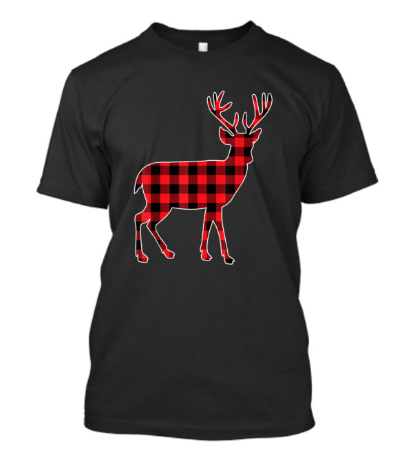 Red Plaid Buffalo Check Stag T-Shirt