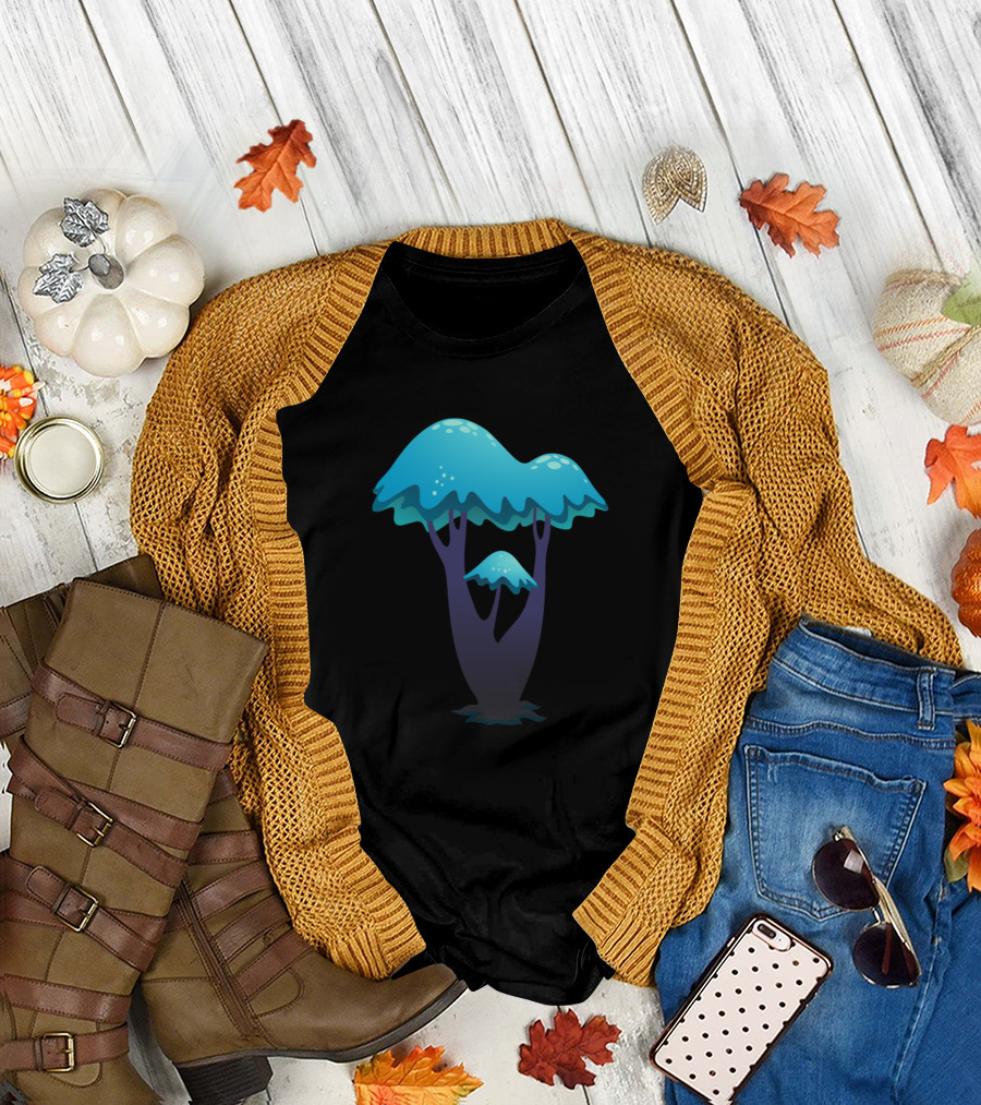 Tree Space Fantasy Mushroom Cosmos T-Shirt