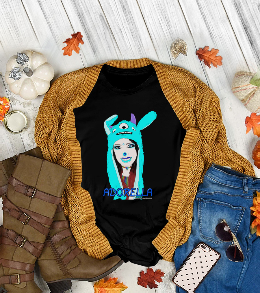 Adorella Monster Hoodie Character Portrait by Melani Jayakumar T-Shirt