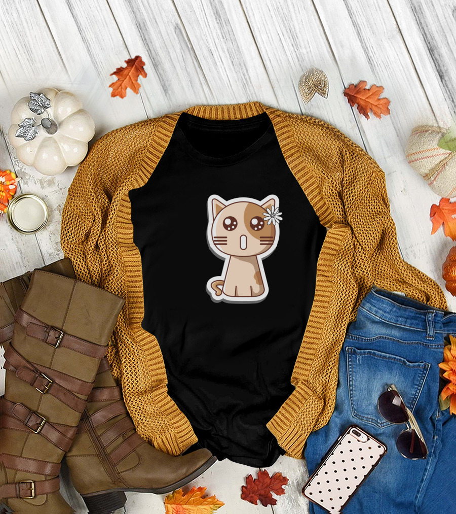 I'm Cute Potter Cat Flower Surprise T-Shirt