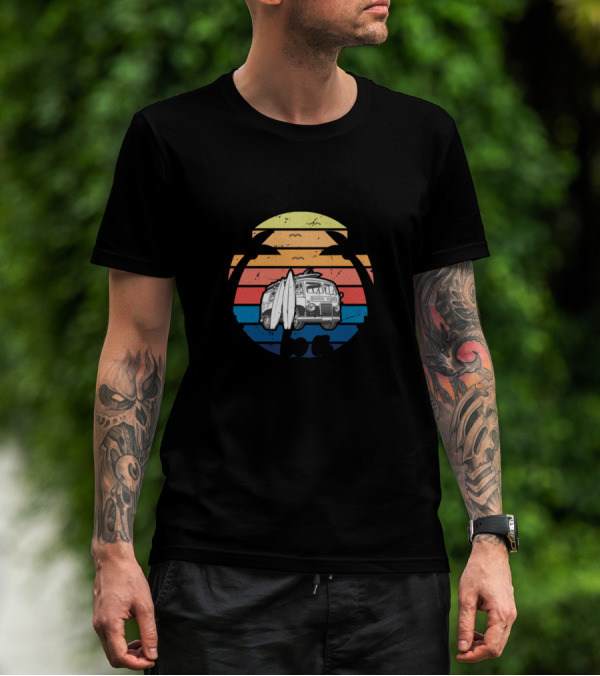 In A World Full Of Kooks Be A Pogue Surf Van Sunset Scene T-Shirt