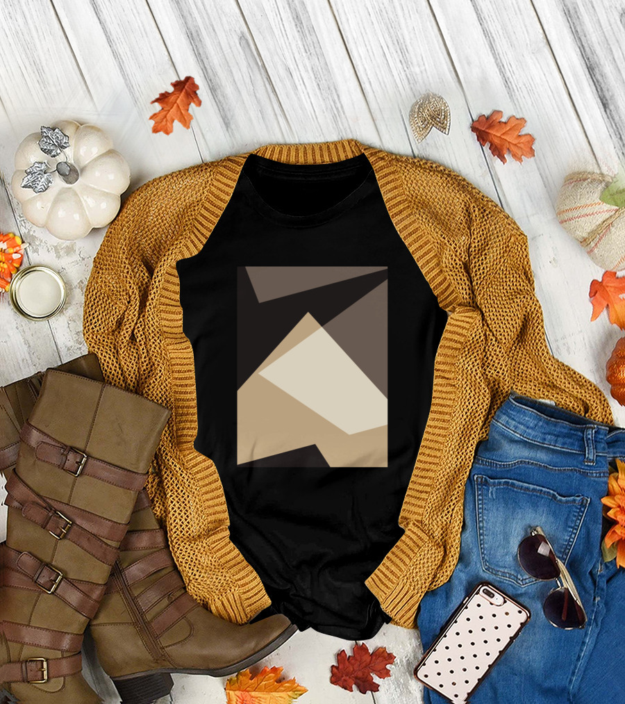 Mocha Abstract Geometric Shapes T-Shirt