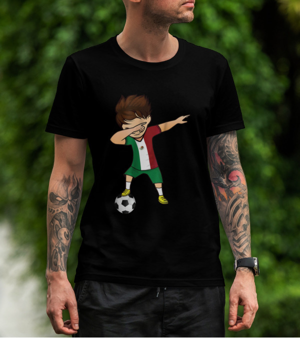 Mexico Jersey Dabbing Soccer Boy Football T-Shirt