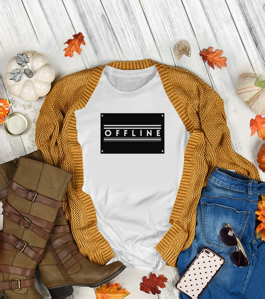 OFFLINE Minimalist Style Sign T-Shirt