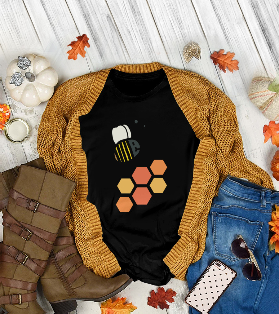 Buisy Bee Honeycomb Hexagons T-Shirt