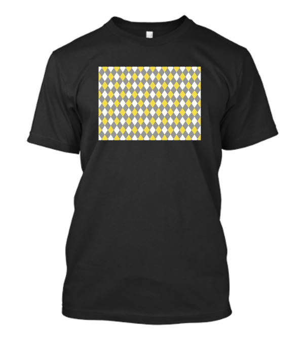 Illuminating Argyle Pattern In Yellow And Gray T-Shirt