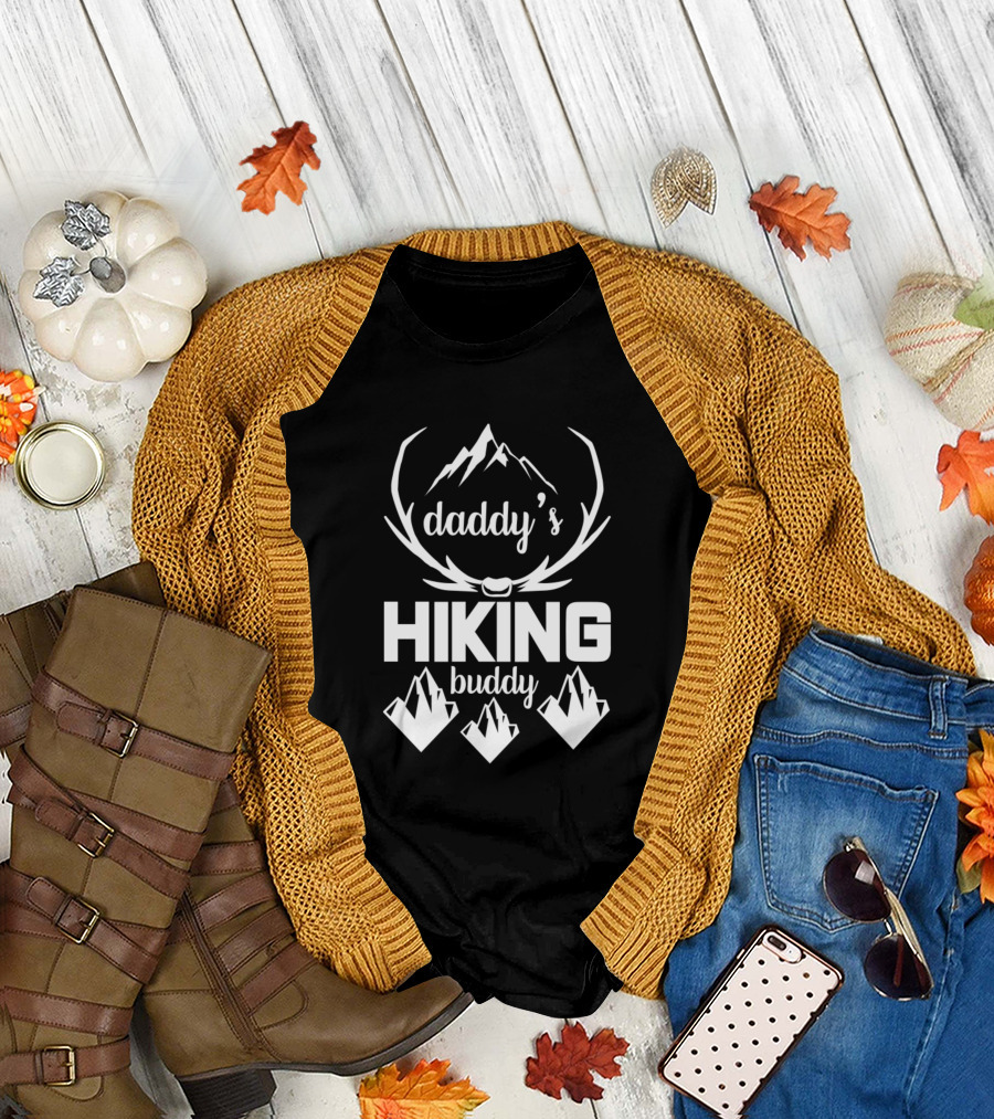 Daddy's Hiking Buddy Antler Mountain Adventure T-Shirt