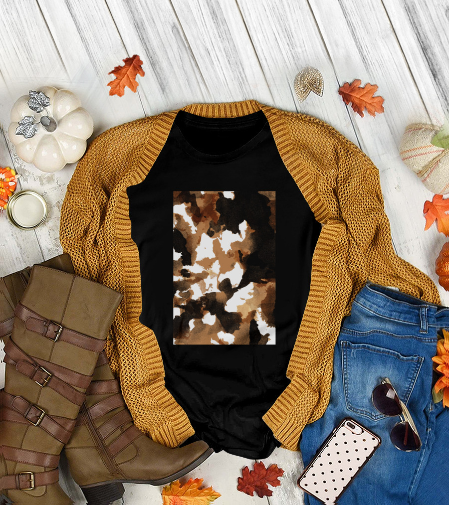 Longhorn Camouflage Brown and White T-Shirt
