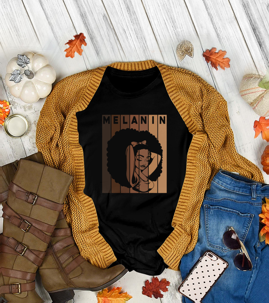 Melanin Afro Woman Christmas Wife T-Shirt