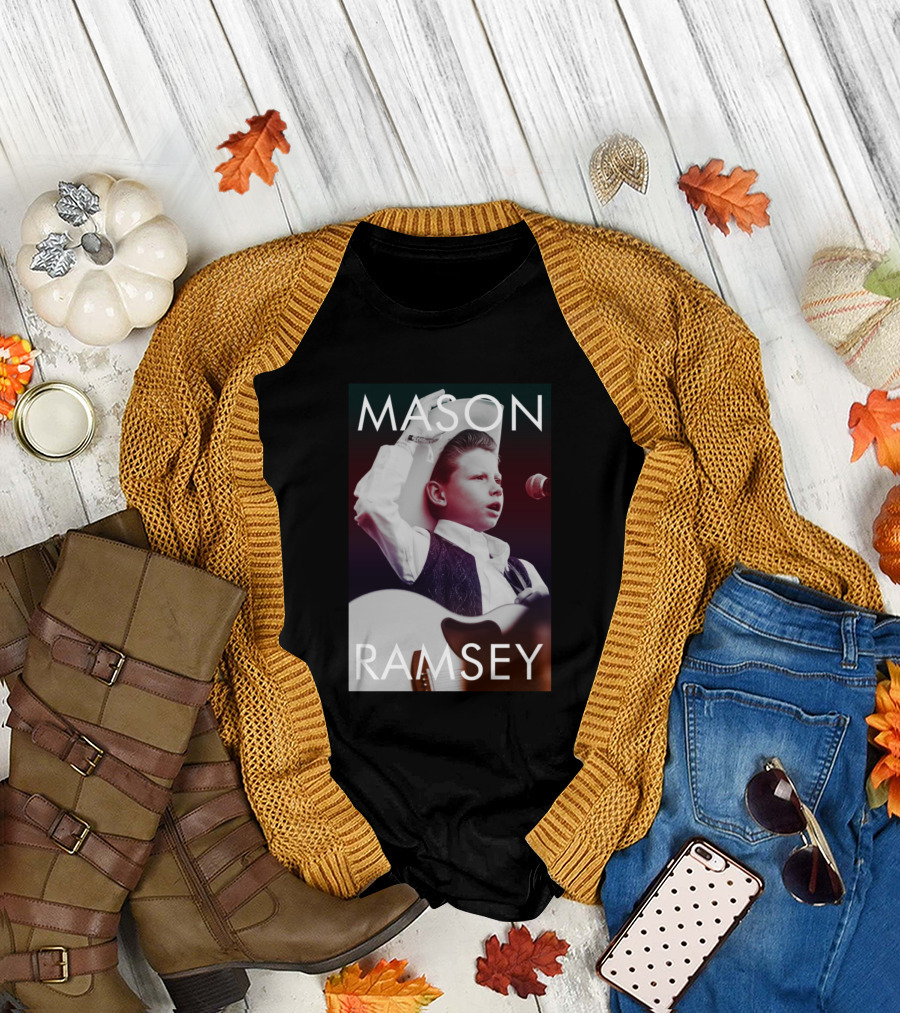 Mason Ramsey Child Singer with Cowboy Hat and Microphone T-Shirt