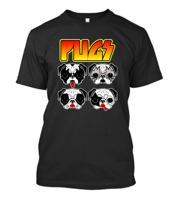 Pugs Rock Band Parody Quartet Faces T-Shirt