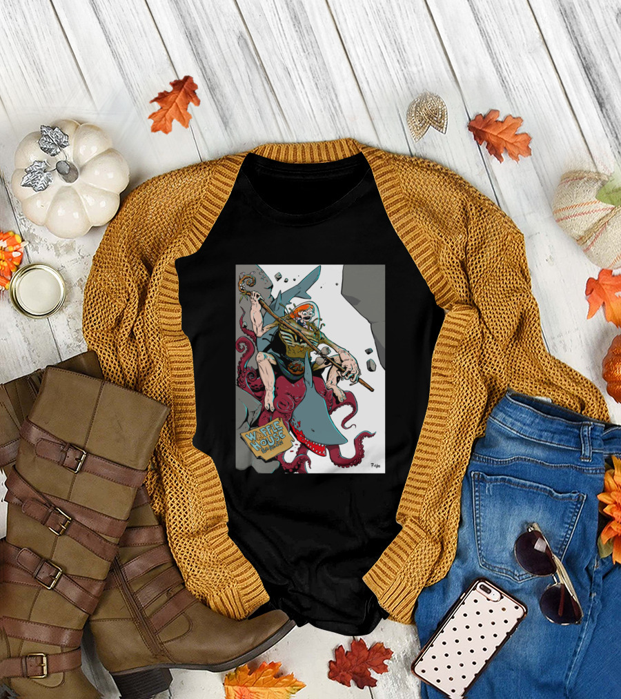 Waffle House Warrior on Konstantina the Octoshark Adventure T-Shirt