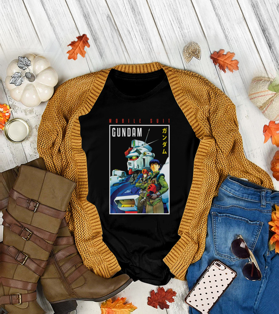 Mobile Suit Gundam Iconic Anime Mecha and Characters T-Shirt