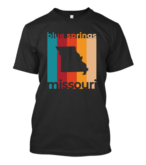 Blue Springs Missouri State Silhouette Retro Colors T-Shirt