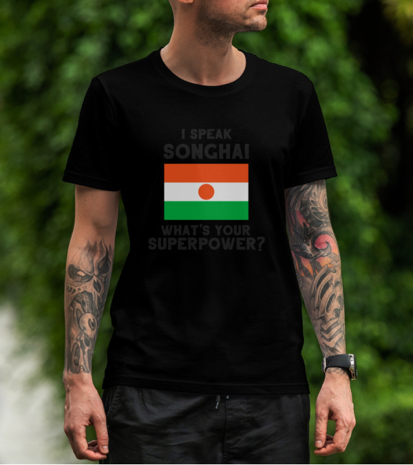 I Speak Songhai What's Your Superpower Flag Of Niger T-Shirt