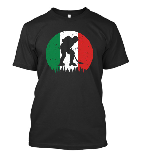 Ice Hockey Italy Winter Sports Nation Flag T-Shirt