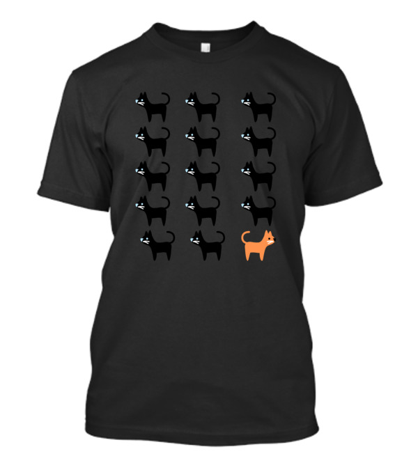 Go Against The Flow Orange Cat Among Black Cats T-Shirt