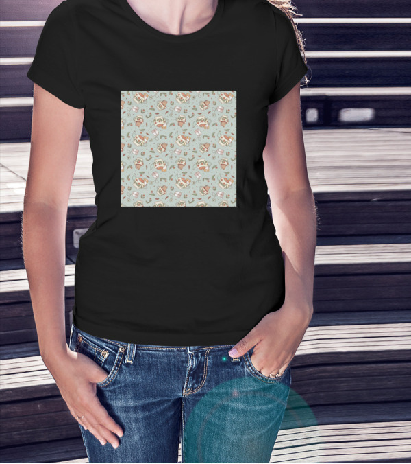 Guinea Pig Tea Party Bubu Moonch Adorable Teacups And Desserts T-Shirt