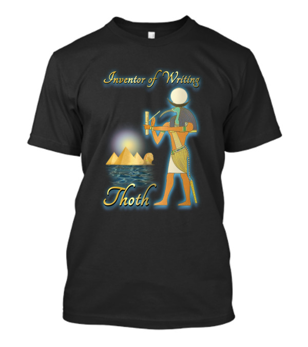 Inventor Of Writing Thoth Egyptian Icon With Pyramids T-Shirt