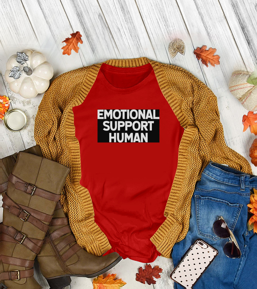 Emotional Support Human Black T-Shirt