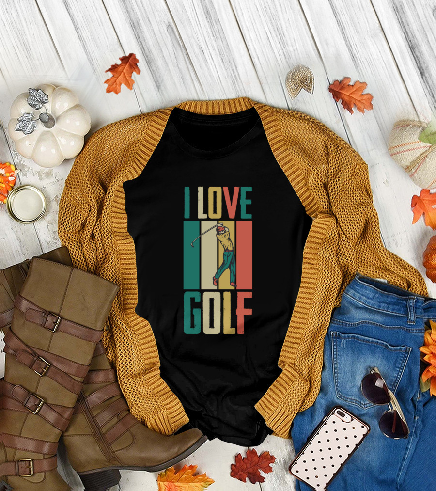 I Love Golf Player Swing T-Shirt