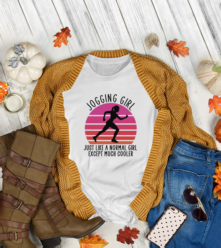 Jogging Girl Just Like a Normal Girl Except Much Cooler T-Shirt