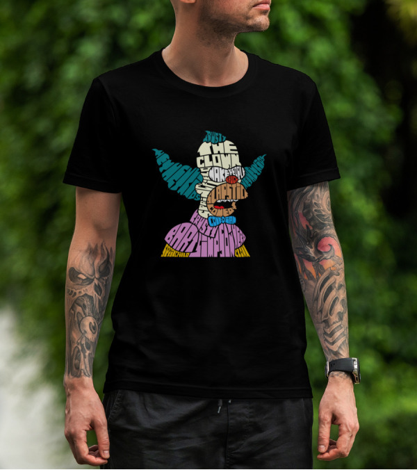 Krusty The Clown Mark Lapstick Comedy Simpsons Calligram T-Shirt